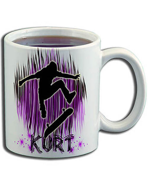 G025 Personalized Airbrush Skater Ceramic Coffee Mug