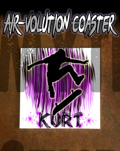 G025 Personalized Airbrush Skater Ceramic Coaster