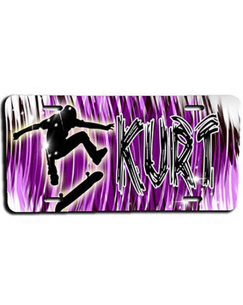 G025 Personalized Airbrush Skater License Plate Tag