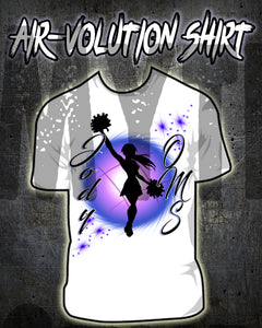 G026 Personalized Airbrush Cheer Tee Shirt