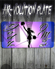 G026 Personalized Airbrush Cheer License Plate Tag