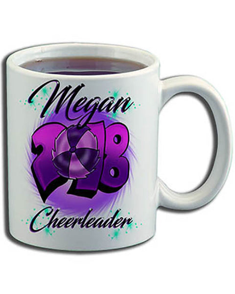 G027 Personalized Airbrush Cheerleading Ceramic Coffee Mug