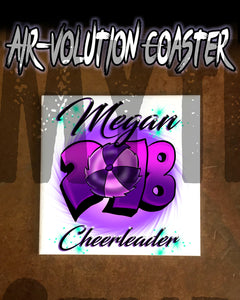 G027 Personalized Airbrush Cheerleading Ceramic Coaster
