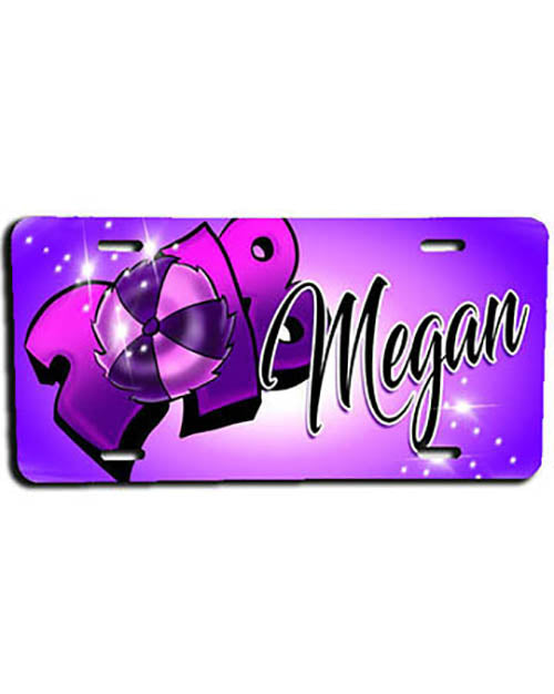 G027 Personalized Airbrush Cheerleading License Plate Tag