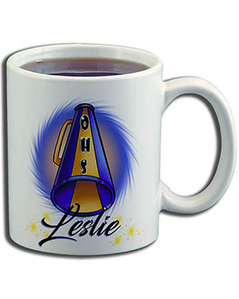 G028 Personalized Airbrush Cheerleading Ceramic Coffee Mug