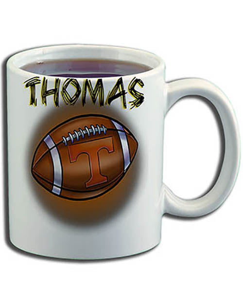 G030 Personalized Airbrush Football Ceramic Coffee Mug