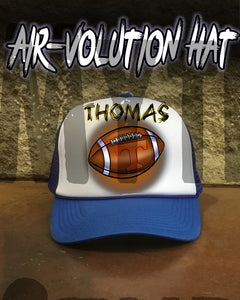 G030 Personalized Airbrush Football Snapback Trucker Hat