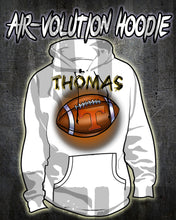 G030 Personalized Airbrush Football Hoodie Sweatshirt