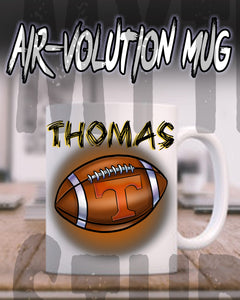 G030 Personalized Airbrush Football Ceramic Coffee Mug