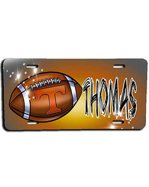 G030 Personalized Airbrush Football License Plate Tag