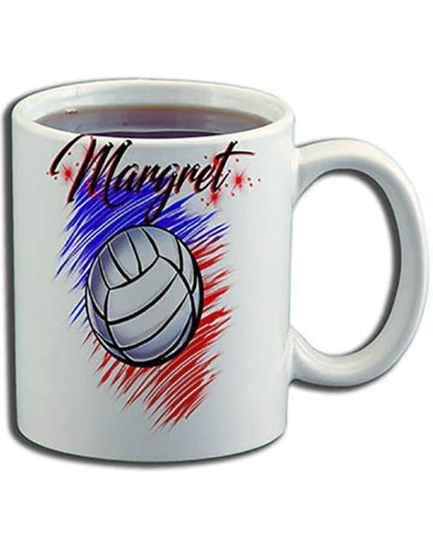 G031 Personalized Airbrush Volleyball Ceramic Coffee Mug