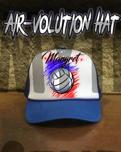 G031 Personalized Airbrush Volleyball Snapback Trucker Hat