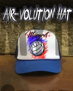 G031 Personalized Airbrush Volleyball Snapback Trucker Hat