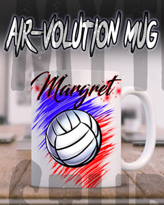 G031 Personalized Airbrush Volleyball Ceramic Coffee Mug