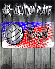 G031 Personalized Airbrush Volleyball License Plate Tag