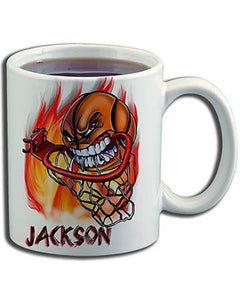 G034 Personalized Airbrush Basketball Ceramic Coffee Mug