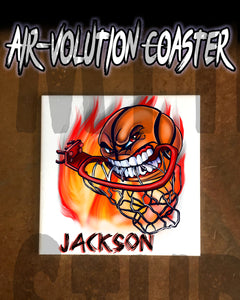 G034 Personalized Airbrush Basketball Ceramic Coaster