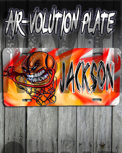 G034 Personalized Airbrush Basketball License Plate Tag