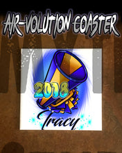 G035 Personalized Airbrushed Megaphone Ceramic Coaster