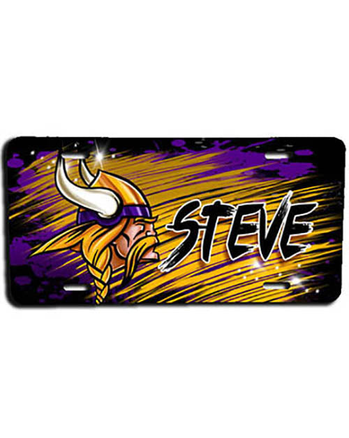 G036 Personalized Airbrush Viking License Plate Tag