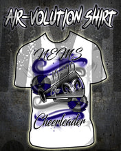 G037 Personalized Airbrushed Megaphone and Pom Pom Kids and Adult Tee Shirt