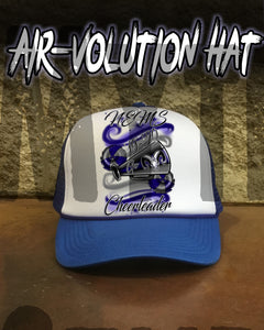 G037 Personalized Airbrush Cheerleading PomPom MegaPhone Snapback Trucker Hat