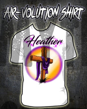 H003 Personalized Airbrushed Christian Cross Tee Shirt