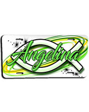 H008 Personalized Airbrushed Jesus Fish License Plate Tag
