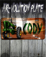 H009 Personalized Airbrushed Tractor License Plate Tag