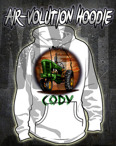 H009 Personalized Airbrushed Tractor Hoodie Sweatshirt