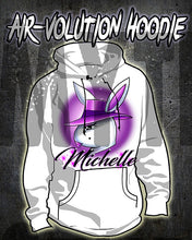 H016 Personalized Airbrushed Airbrush Girl Bunny Hoodie Sweatshirt