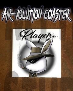 H017 Personalized Airbrushed Player Bunny Ceramic Coaster