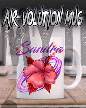 H019 Personalized Airbrushed Hibiscus Flower Ceramic Coffee Mug