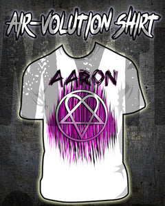 H023 Personalized Airbrushed Heart gram Tee Shirt