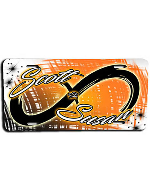 H048 Personalized Airbrushed Infinity Sign License Plate Tag