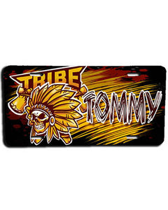 H049 Personalized Airbrushed Skull Logo License Plate Tag