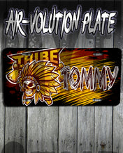 H049 Personalized Airbrushed Skull Logo License Plate Tag