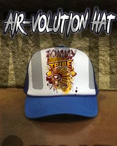 H049 Personalized Airbrushed Skull Logo Snapback Trucker Hat