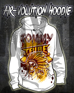 H049 Personalized Airbrushed Skull Logo Hoodie Sweatshirt
