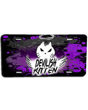 H050 Personalized Airbrushed Devil Kitten License Plate Tag