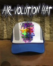 H051 Personalized Airbrushed Autism Logo Snapback Trucker Hat