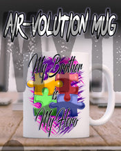 H051 Personalized Airbrushed Autism Logo Ceramic Coffee Mug