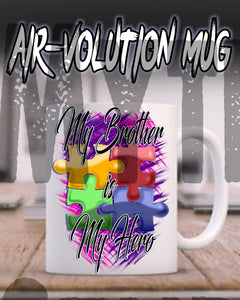 H051 Personalized Airbrushed Autism Logo Ceramic Coffee Mug