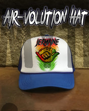 H053 Personalized Airbrushed Shaka Logo Snapback Trucker Hat