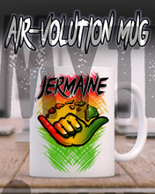 H053 Personalized Airbrushed Shaka Logo Ceramic Coffee Mug