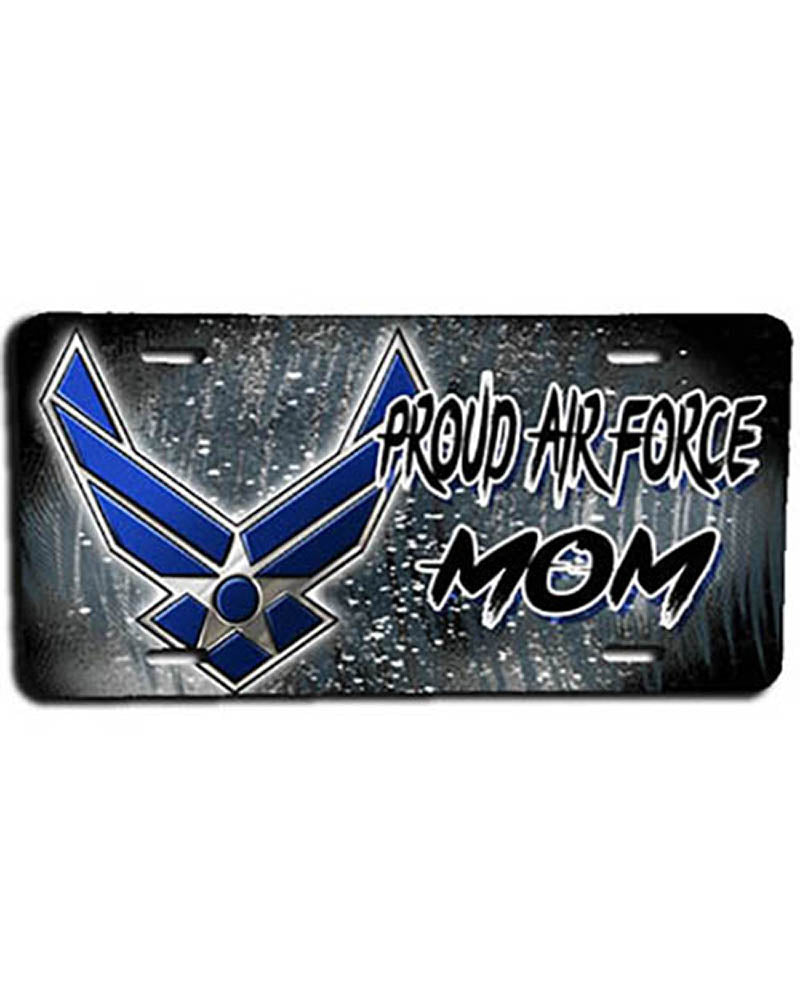 H054 Digitally Airbrush Painted Personalized Custom US Airforce Logo   Auto License Plate Tag