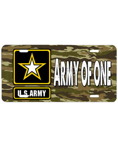 H056 Digitally Airbrush Painted Personalized Custom Army Logo    Auto License Plate Tag