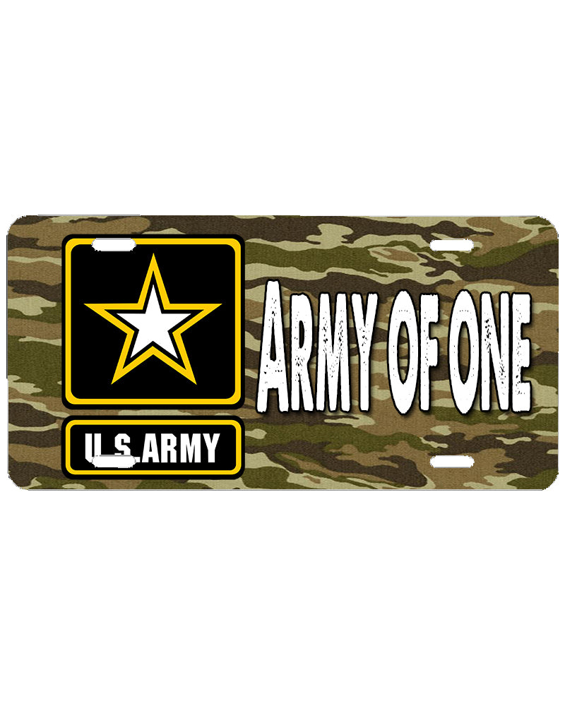 H056 Digitally Airbrush Painted Personalized Custom Army Logo    Auto License Plate Tag