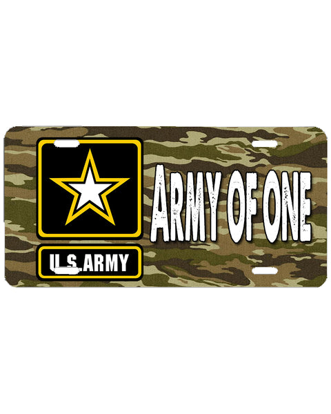 H056 Digitally Airbrush Painted Personalized Custom Army Logo    Auto License Plate Tag