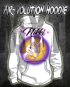 I001 Personalized Airbrush Butterfly Hoodie Sweatshirt